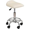 Arbeitshocker mit breiter gepolsterter Sitzfl�che, creme