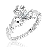 Sterling Silver and Diamond Claddagh Ring