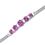 Wrist Hugging Round Cut Created Ruby Gemstone Bracelet in Sterling Silver