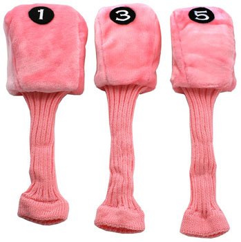 Form Fit Interchangeable 1-3-5 Long Neck Golf Headcovers Pink
