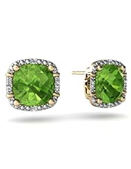 Genuine Peridot 14kt Yellow Gold Earrings