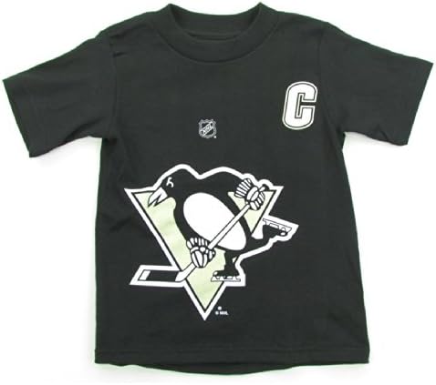Reebok Pittsburgh Penguins Sidney Crosby Captain Toddler T-Shirt - Black (4T)