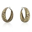 Women's 14kt Gold-Plated Earrings with Black Matte-Finish, Roses and Leaves