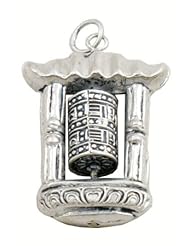 Tibetan Sterling Silver Prayer Wheel Pendant