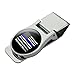 I Stand Behind the Heroes Who Protect This Line Thin Blue American Flag Satin Chrome Plated Metal Money Clip