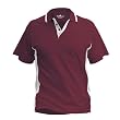 Mens Color Blocked Wicking Polo, Maroon