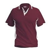 Mens Color Blocked Wicking Polo, Maroon