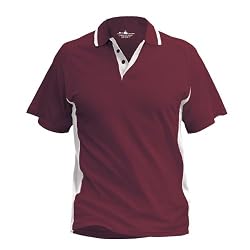 Mens Color Blocked Wicking Polo, Maroon