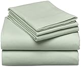 IMAGE OF Pinzon 160-Gram Solid Cotton Flannel California King Sheet Set, Eucalyptus