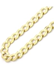 14K Yellow Gold 6mm Light Curb Chain Necklace 20" with Lobster-Claw