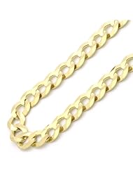 14K Gold 6mm Italian Light Curb Chain Necklaces ( Available Length 20", 22", 24", 26")