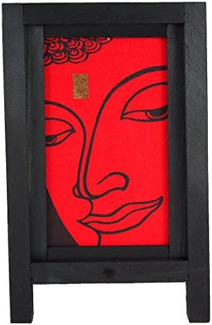 Vintage Lamp Handmade Red Buddha Face Art Bedside or Table Lamp Shades