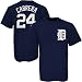 Majestic Detroit Tigers #24 Miguel Cabrera Navy Blue Players T-shirt
