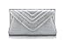 Scarleton Large Evening Envelope Clutch H338017 - Silver