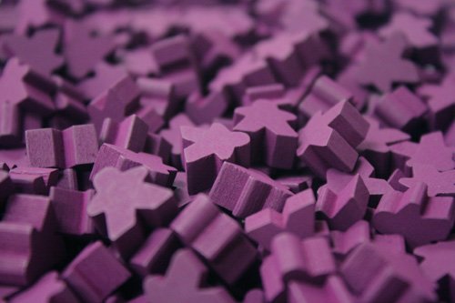 25 Purple Carcassonne Mini Meeples (12mm)