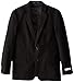 Calvin Klein Boys Bi-Stretch Blazer Suit Jacket, 2-Button Single Breasted Closure, Buttoned Cuffs & Front Flap Pockets, Black, 8