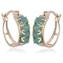 18k Yellow Gold Plated Sterling Silver Genuine Emerald Hoop Earrings