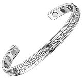 Platinum Magnetic Copper Golf Bangle Cuff Bracelet Latigo
