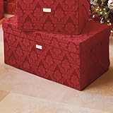 IMAGE OF Red Damask Christmas Ornament Storage Trunk - Frontgate