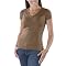 Juniors Mossimo® Red: Short-Sleeve V-Neck Tee- Heathered Burnt Brown