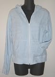 SPRING SALE!! Light Blue Terry Hoodie Zip Front Sweatshirt