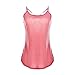 Blooming Jelly Women's Casual Loose Strap Hollow Out Back Camisole Tank Tops (Medium, Pink)