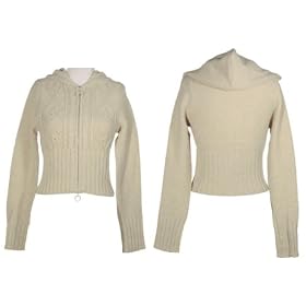 JESSICA SIMPSON PRINCY Cable Knit Wool Zip-Up by JESSICA SIMPSON PRINCY