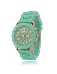 ZPS Unisex Geneva Silicone Jelly Gel Quartz Analog Sports Wrist Watch Hot Sale (Mint Green)