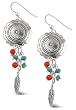 Sterling Silver Turquoise Concha Dangle Earrings