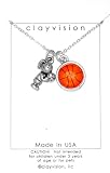 Clayvision Free Throw Girl w/Color Basketball Charm on a Necklace