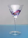 Set Of Four (4) MILANO Romanian Crystal COCKTAIL Cobalt Blue/Stained Glass Pattern GLASS Barware LIQUOR