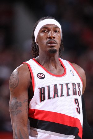 Charlotte Bobcats v Portland Trail Blazers, Portland, OR - March 5: Gerald Wallace Photographic Poster Print by Sam Forencich, 8x12