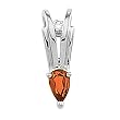 14K White Gold Mexican Fire Opal and Diamond Pendant