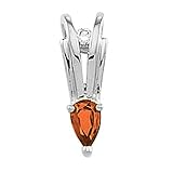 14K White Gold Mexican Fire Opal and Diamond Pendant