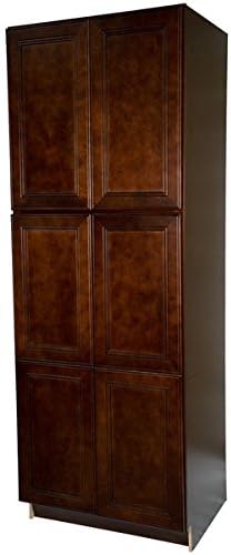 Everyday Cabinets Leo Saddle Cherry Mahogany Wood 24-inch Saddle Pantry/Utility Kitchen Cabinet