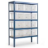 Review BiGDUG VUK3 / Storage Bay with 12 Plastic boxes with snap fit lids. Overall size 2060h x 900w x 450mmd.