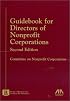 Guidebook for Directors of Nonprofit Corporations, Second Edition