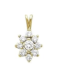14K Yellow Gold Diamond Cluster Pendant - 0.60 Ct. -- LIFETIME WARRANTY
