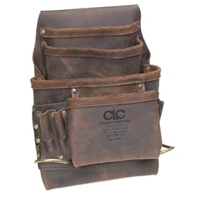 Custom Leathercraft 19933 10-Pocket Carpenters Nail and Tool Bag by Custom Leather Craft