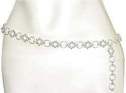Silver Belly Chain Body Jewelry Max Length 36.5 inches (b155)