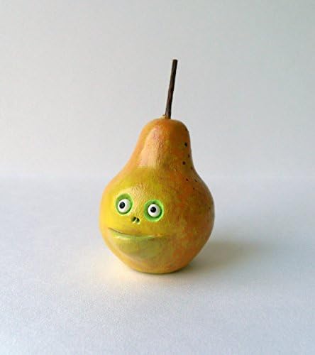 Decorative Polymer Clay Pear Figurine - Fruit Home Decor - Polymer Clay Sculpture
