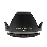 Mennon DC-sn 67 Improved Screw Mount 67mm Flower Lens Hood with Cap, Black