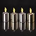 Mr. Light Set of 4 Flickering Amber LED Votive Candles, Metallic Silver (2) and Gold (2) Finish