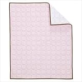 Bacati Quilted Circles Pink and Chocolate Baby Quilt