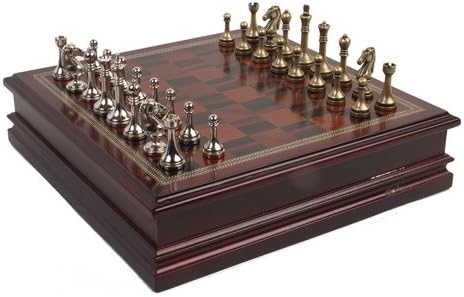 Classic Games Collection Metal Chessmen with Delu