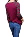 Allegra K Woman Striped Long Raglan Sleeves V Neck Casual Tee Purple XS