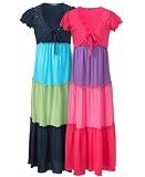 Eyeshadow Kids Dress, Girls Colorblocked Maxi Dress and Shrug