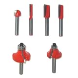 Black& Decker 6 Piece Carbide Router Bit Set, 1/4