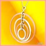 14K Rose & White Gold Circles Necklace