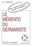 Revue Jean-Pierre Vasseur  / Mémento du germaniste